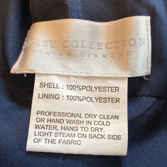 Dressy Collection navy off the shoulder cross back gown size 6. NWT - Picture 8 of 10